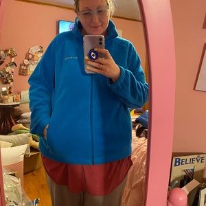 Columbia Fleece Jacket, 2X, Turquoise Blue